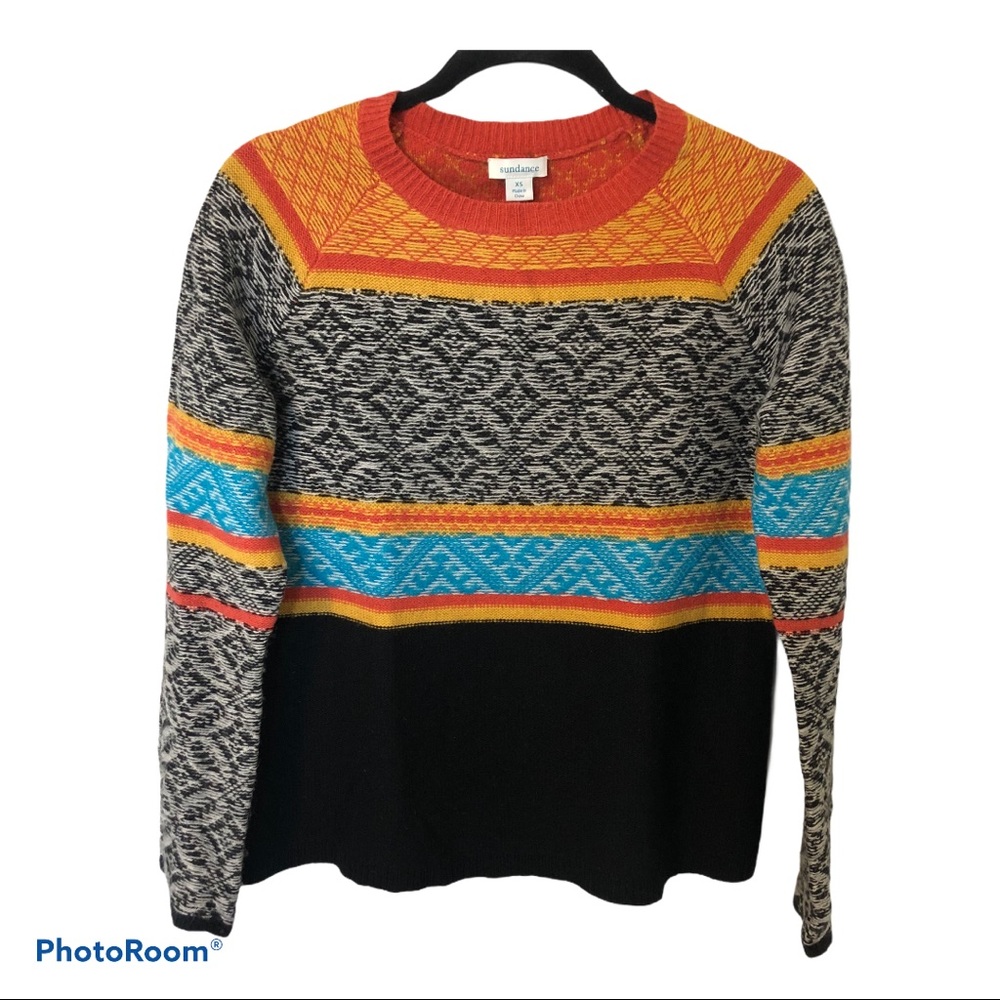 Sundance fair isle wool blend crew neck sweater